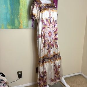Long silk floral dress